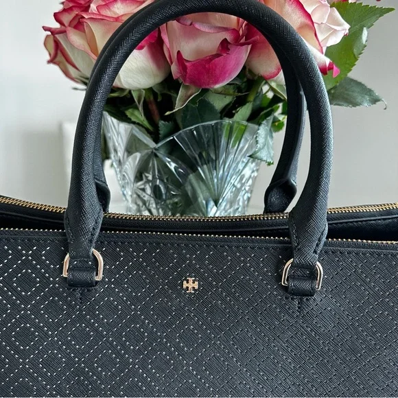 Tory Burch Robinson Perforated Convertible Satchel - Picture 2 of 11